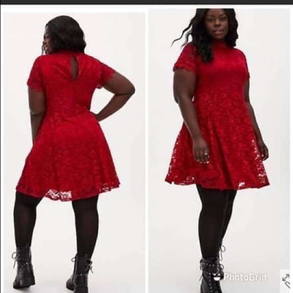 Red lace plus size torrid dress